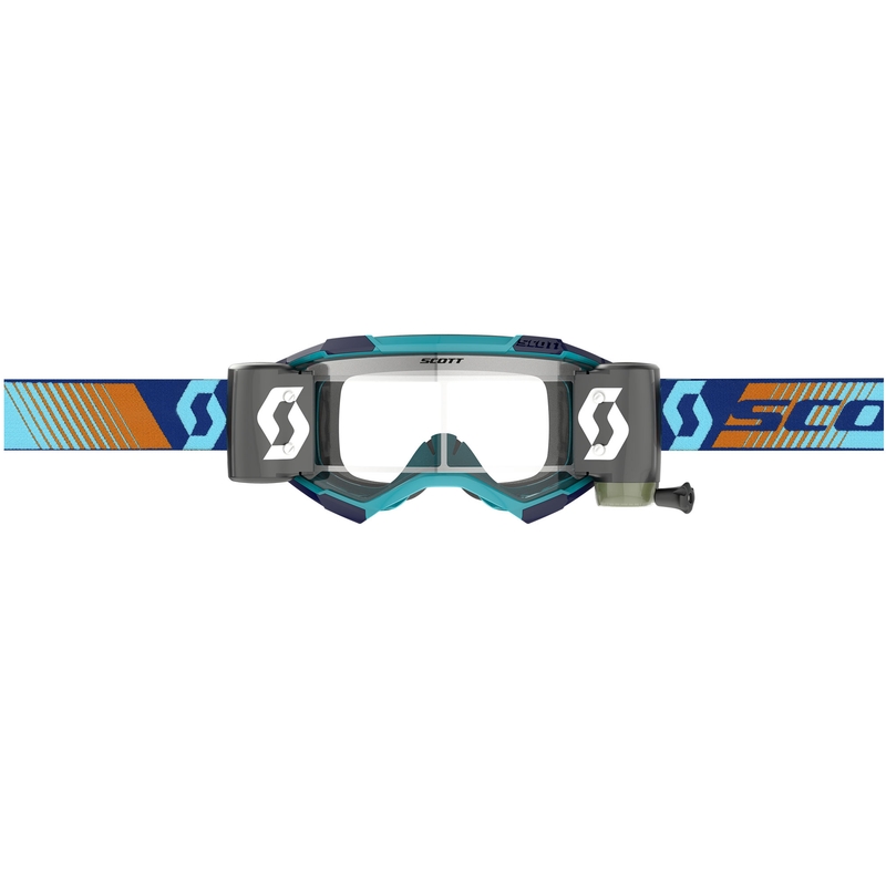 Γυαλιά motocross SCOTT Fury WFS μπλε-πορτοκαλί με διαφανές πλεξιγκλάς
