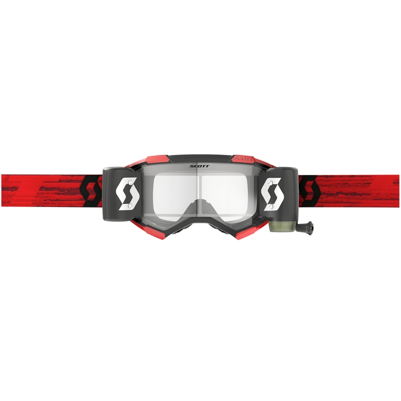 Γυαλιά motocross SCOTT Fury WFS σκούρα κόκκινα με διάφανο πλεξιγκλάς