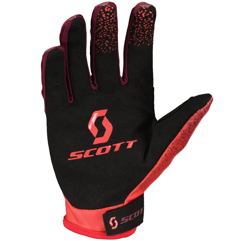 Γάντια motocross SCOTT 350 DIRT EVO κόκκινα-μαύρα