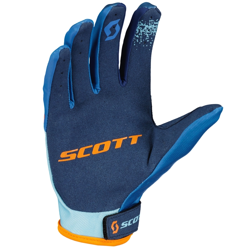 Γάντια Motocross SCOTT 350 FURY EVO για παιδιά, μπλε-πορτοκαλί
