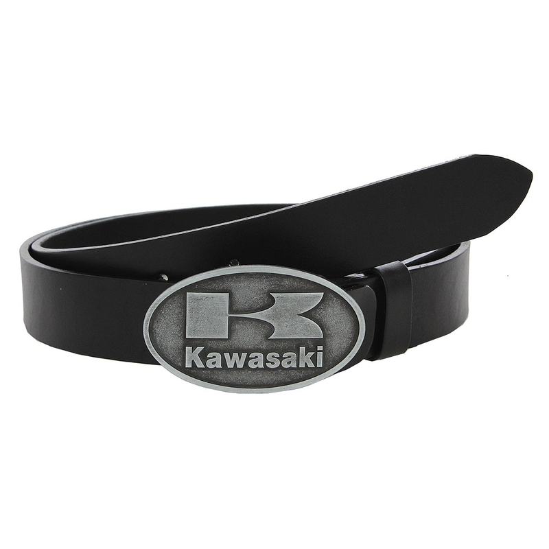 Δερμάτινη ζώνη moto με αγκράφα Kawasaki
