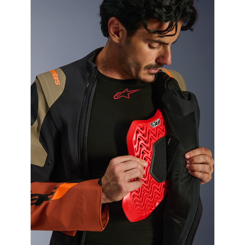 Μπουφάν μοτοσικλέτας Alpinestars Halo PRO Drystar XF ανοιχτό καφέ-σκούρο πορτοκαλί-μαύρο