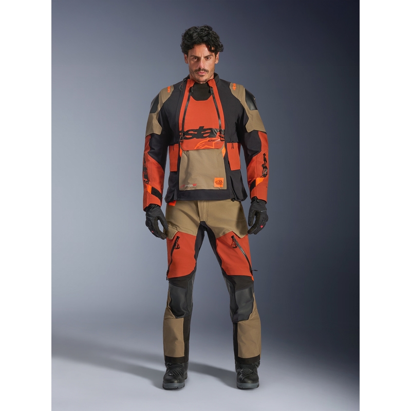 Μπουφάν μοτοσικλέτας Alpinestars Halo PRO Drystar XF ανοιχτό καφέ-σκούρο πορτοκαλί-μαύρο