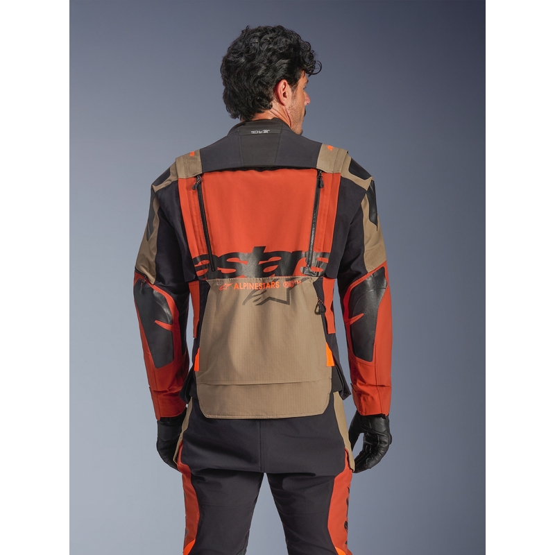 Μπουφάν μοτοσικλέτας Alpinestars Halo PRO Drystar XF ανοιχτό καφέ-σκούρο πορτοκαλί-μαύρο