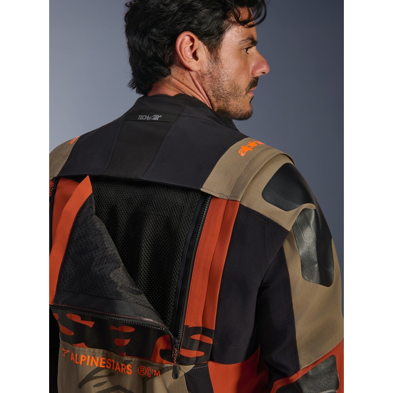 Μπουφάν μοτοσικλέτας Alpinestars Halo PRO Drystar XF ανοιχτό καφέ-σκούρο πορτοκαλί-μαύρο