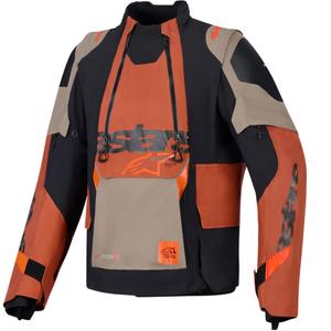 Μπουφάν μοτοσικλέτας Alpinestars Halo PRO Drystar XF ανοιχτό καφέ-σκούρο πορτοκαλί-μαύρο