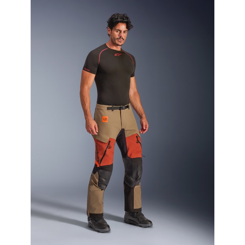 Παντελόνι μοτοσικλέτας Alpinestars Halo PRO Drystar XF ανοιχτό καφέ-σκούρο πορτοκαλί-μαύρο