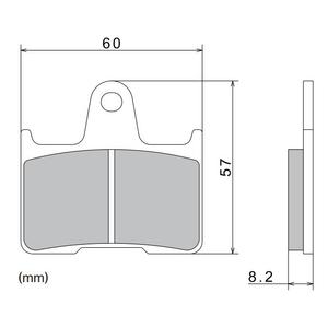Τακάκια φρένων NISSIN ημιμεταλλικά 60x57x8.2 mm 2 τεμ.