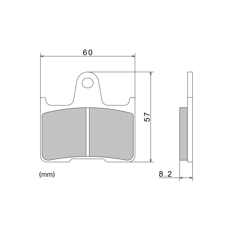 Τακάκια φρένων NISSIN ημιμεταλλικά 60x57x8.2 mm 2 τεμ.