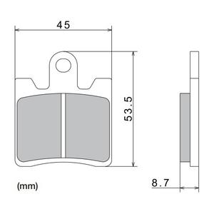 Τακάκια φρένων NISSIN ημιμεταλλικό μείγμα 40x53.5x8.7 mm 2 τεμ.