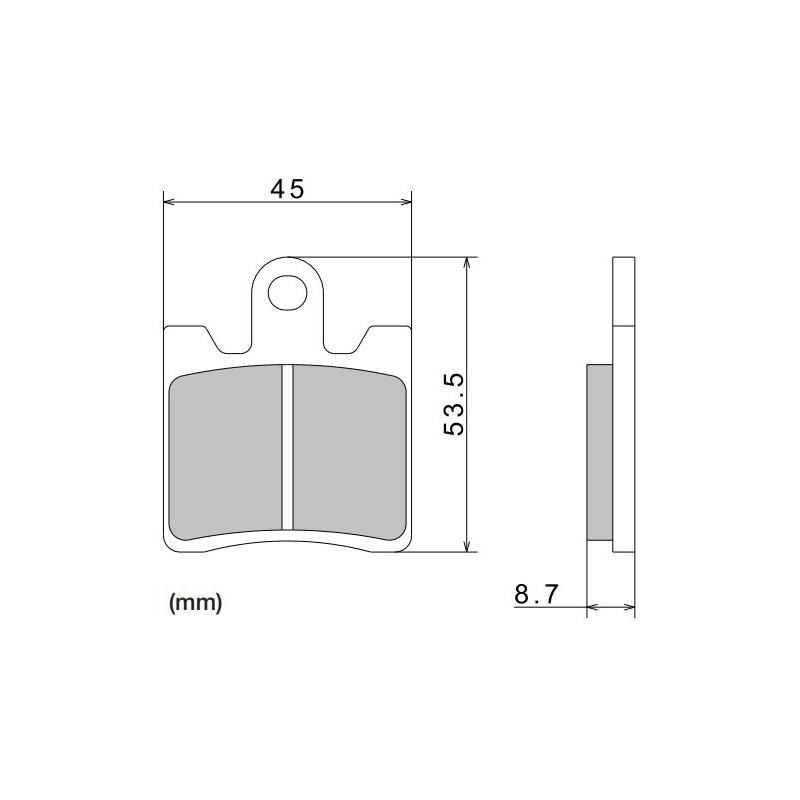 Τακάκια φρένων NISSIN ημιμεταλλικό μείγμα 40x53.5x8.7 mm 2 τεμ.