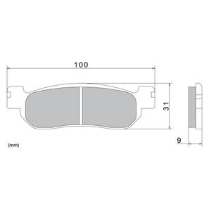 Τακάκια φρένων NISSIN ημιμεταλλικό μείγμα 100x31x9 mm 2 τεμ.
