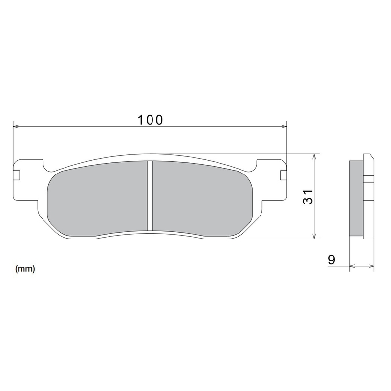 Τακάκια φρένων NISSIN ημιμεταλλικό μείγμα 100x31x9 mm 2 τεμ.