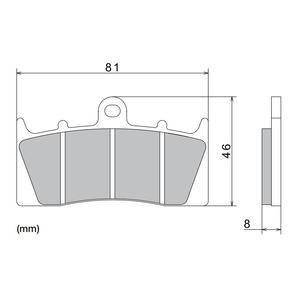 Τακάκια φρένων NISSIN ημιμεταλλικό μείγμα 81x46x8 mm 2 τεμ.