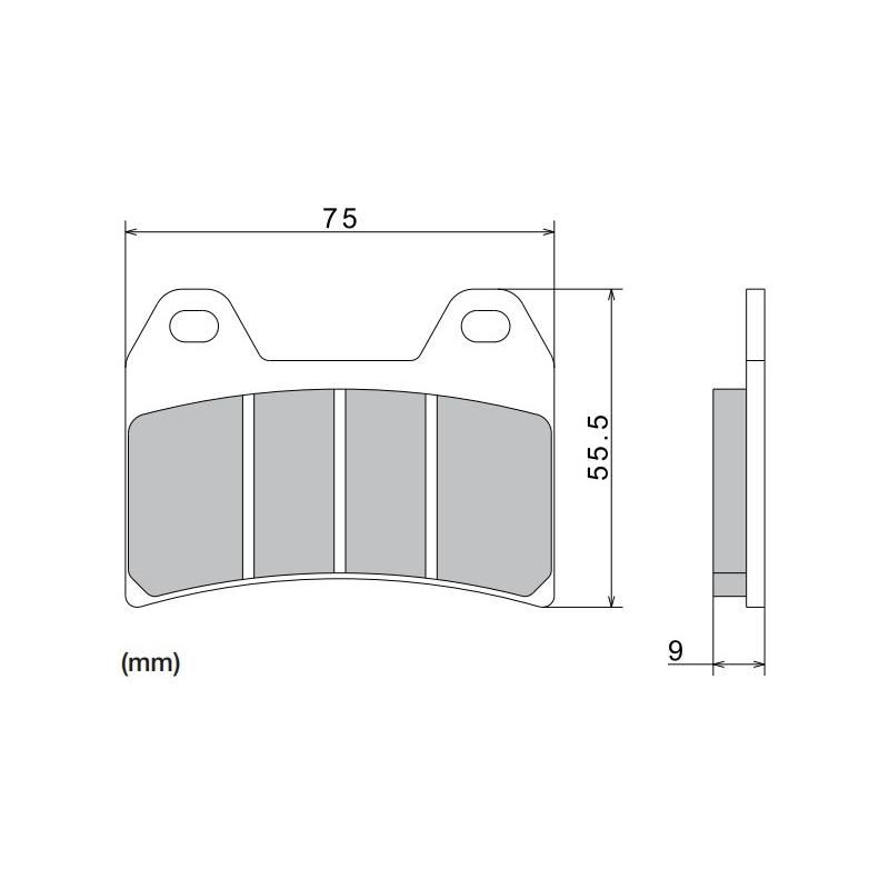 Τακάκια φρένων NISSIN ημιμεταλλικό μείγμα 76x55.5x9 mm 2 τεμ.