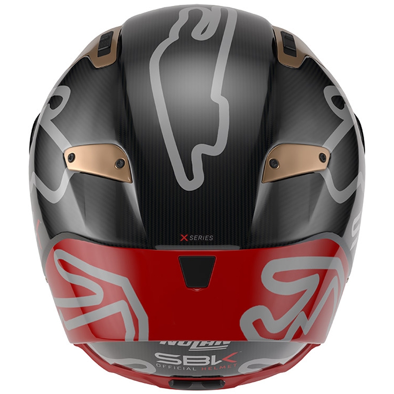 Κράνος μοτοσικλέτας Nolan X-804 RS Ultra Carbon SBK Full Face, γυαλιστερό μαύρο-κόκκινο-χρυσό