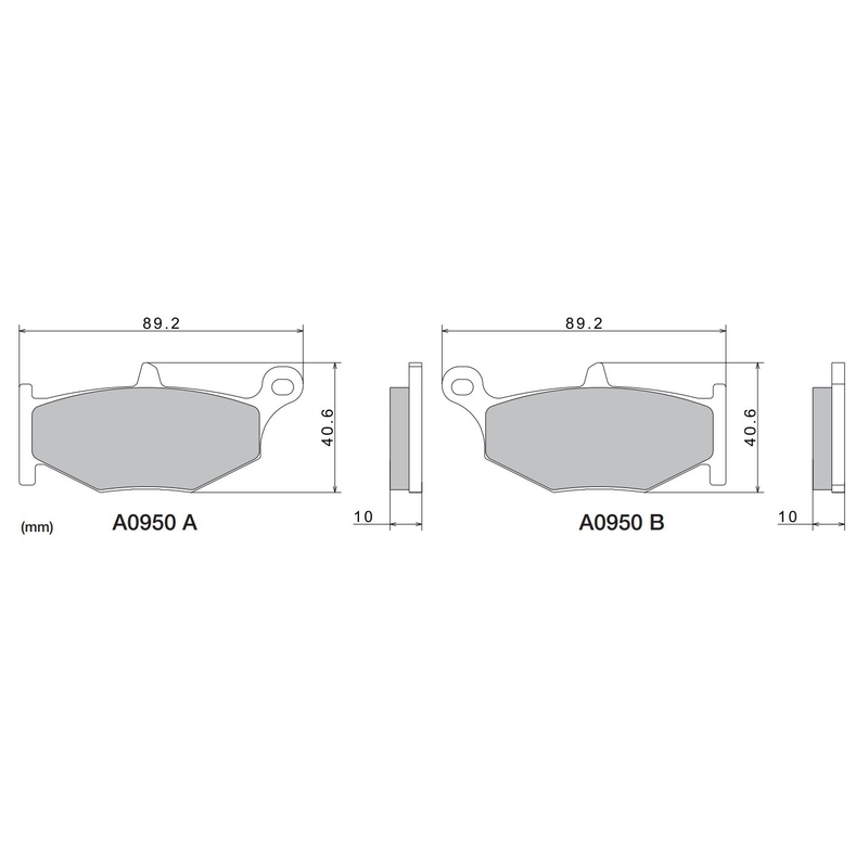 Τακάκια φρένων NISSIN ημιμεταλλικό μείγμα 89.2x40.6x10 mm 2 τεμ.