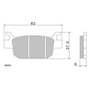 Τακάκια φρένων NISSIN ημιμεταλλικό μείγμα 82x37.5x9 mm 2 τεμ.
