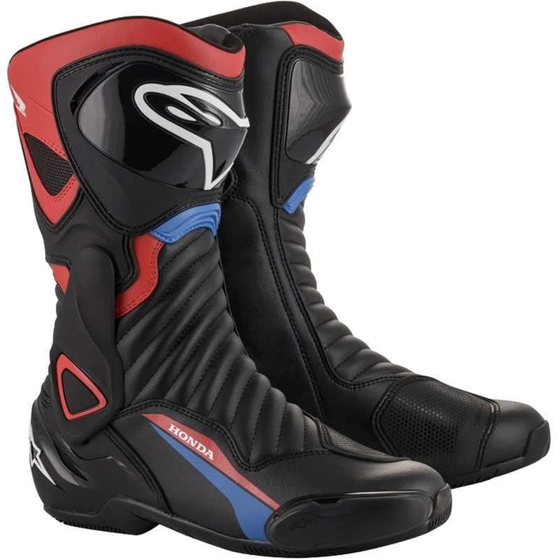 Alpinestars S-MX 6 Honda Collection Μαύρο-κόκκινο-μπλε-λευκό Μπότες μοτοσικλέτας