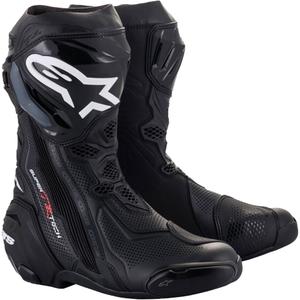 Alpinestars Supertech R Vented Black Μπότες μοτοσικλέτας