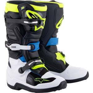 Παιδικές μπότες μοτοσικλέτας Alpinestars Tech 7 S μαύρο-λευκό-φλουό κίτρινο-μπλε