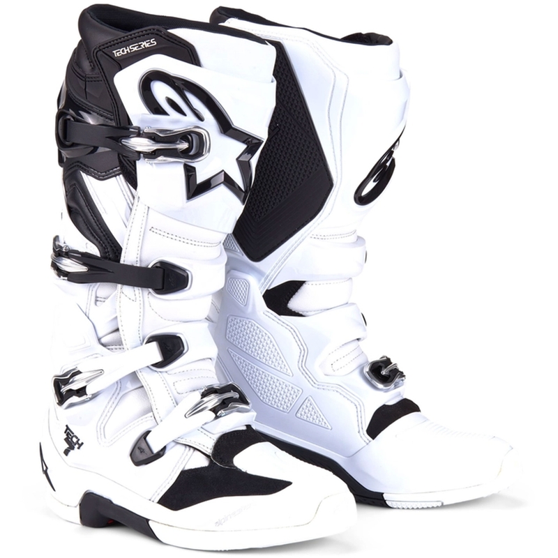 Μπότες μοτοσικλέτας Alpinestars Tech 7 λευκές-μαύρες