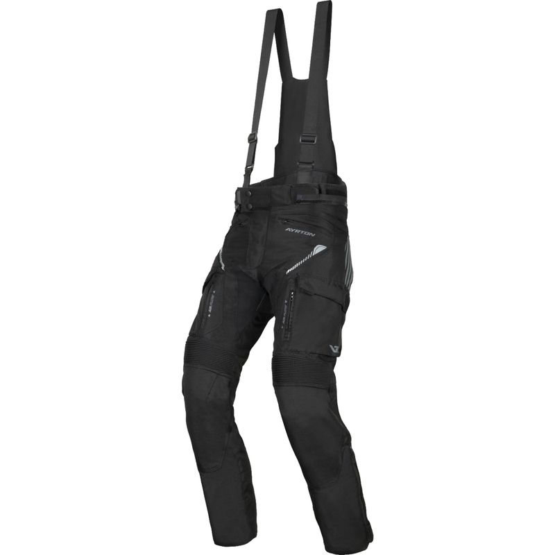Prodloužené kalhoty na motorku Ayrton Rally II černo-šedé