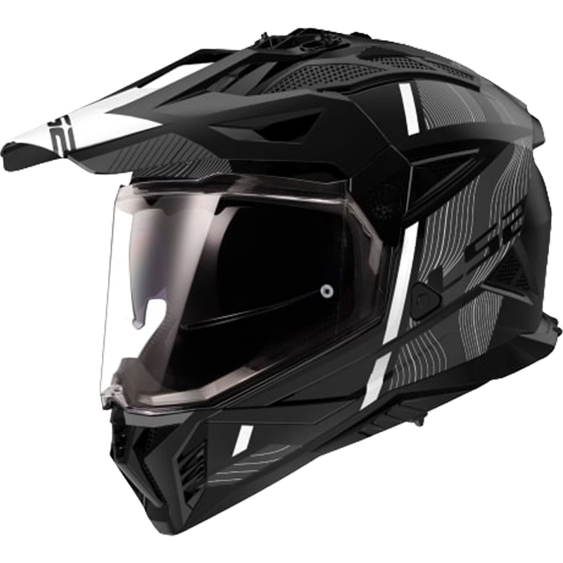 Κράνος μοτοσικλέτας Enduro LS2 MX702 PIONEER II HILL μαύρο και λευκό ματ