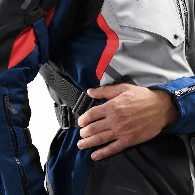 Μπουφάν μοτοσικλέτας Rebelhorn Hiker IV ανοιχτό γκρι-μπλε-κόκκινο