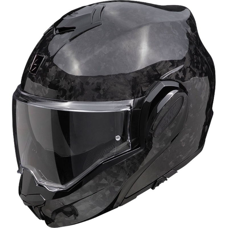 Κράνος μοτοσικλέτας Scorpion EXO-TECH EVO ONYX CARBON, μαύρο, με αναδιπλούμενο κάλυμμα