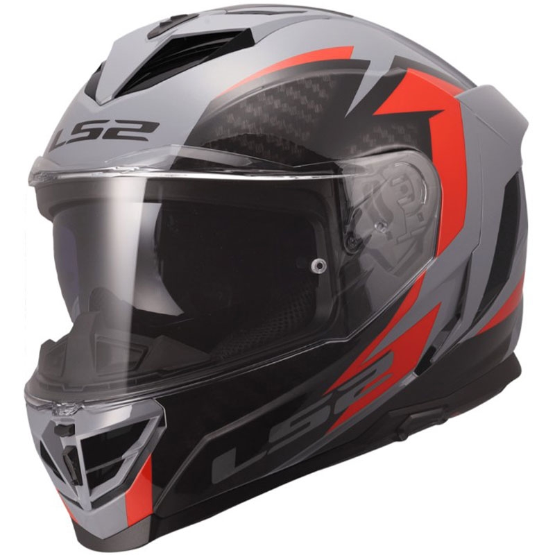 Κράνος μοτοσικλέτας full face LS2 FF818 Storm III Dynamo γυαλιστερό γκρι-κόκκινο