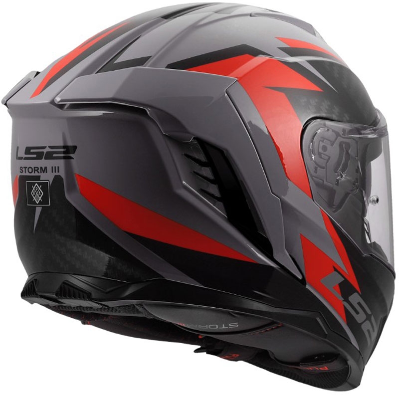 Κράνος μοτοσικλέτας full face LS2 FF818 Storm III Dynamo γυαλιστερό γκρι-κόκκινο