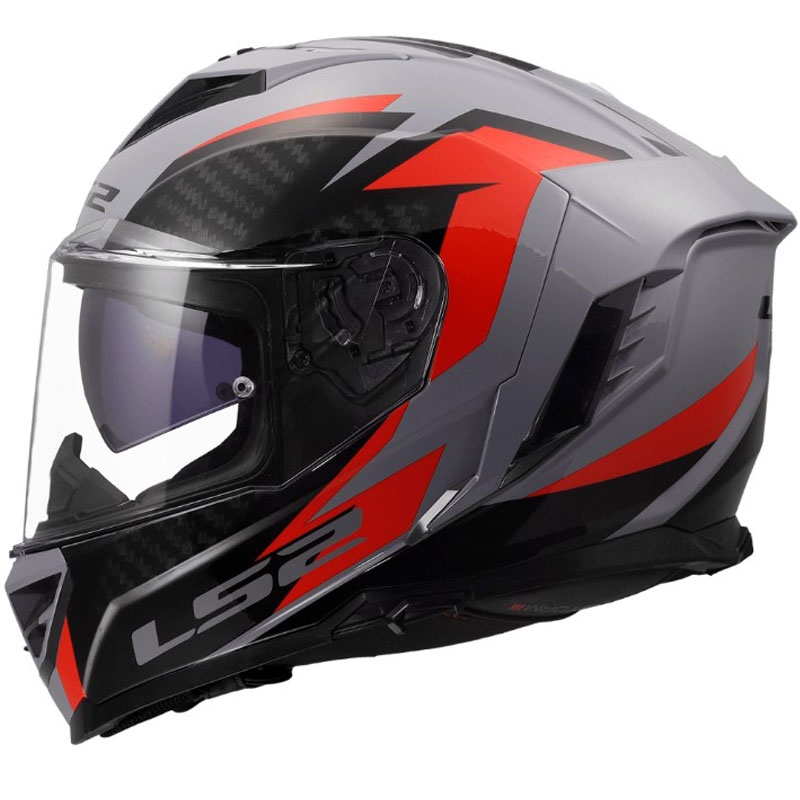 Κράνος μοτοσικλέτας full face LS2 FF818 Storm III Dynamo γυαλιστερό γκρι-κόκκινο