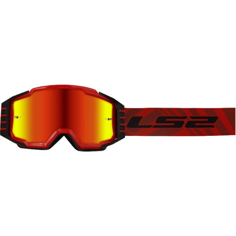 Γυαλιά motocross LS2 Charger PRO κόκκινα με plexi ιριδίου