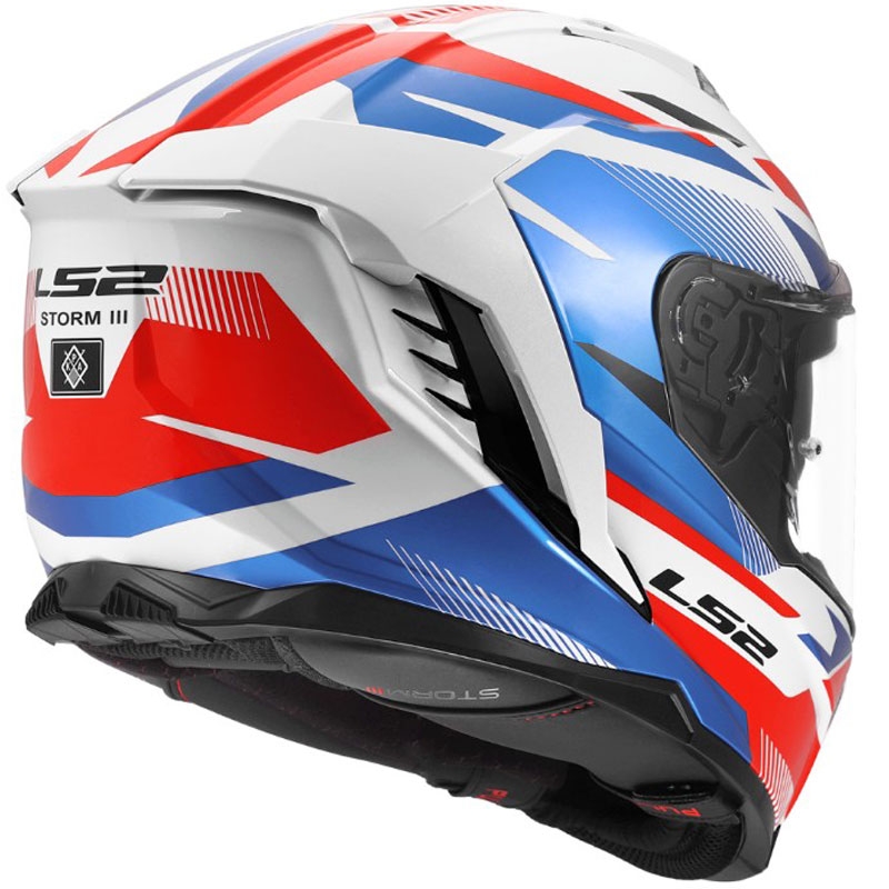 Κράνος μοτοσικλέτας full face LS2 FF818 Storm III Komai γυαλιστερό λευκό-μπλε-κόκκινο
