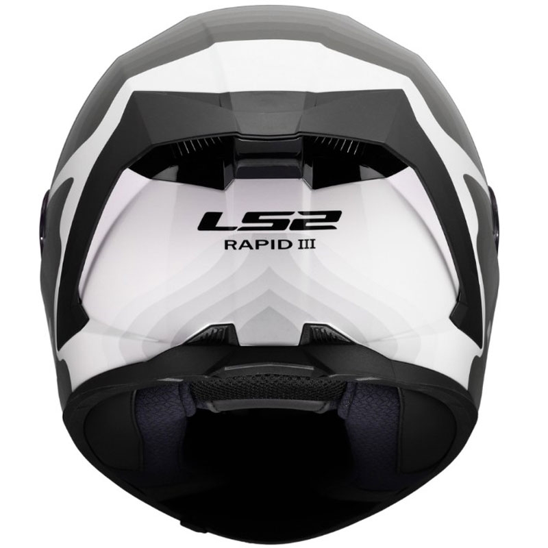 Κράνος μοτοσικλέτας LS2 FF820 Rapid III Flow full-face, γυαλιστερό λευκό-γκρι