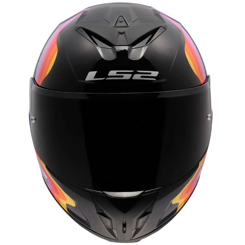Κράνος μοτοσικλέτας full face LS2 FF820 Rapid III Flow γυαλιστερό μαύρο-πολύχρωμο