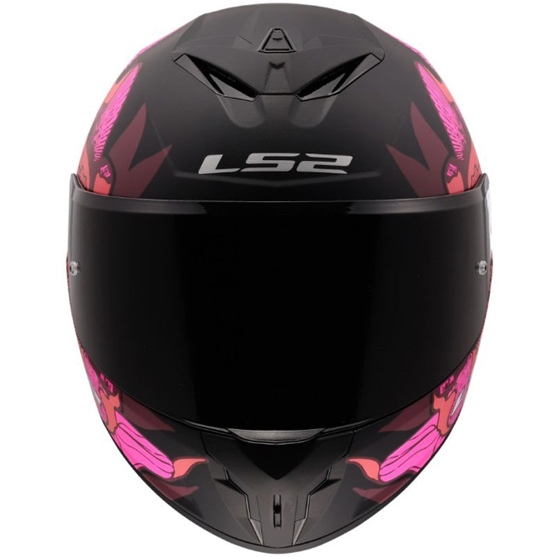 Κράνος μοτοσικλέτας full-face LS2 FF820 Rapid III Poppies II ματ μαύρο-ροζ