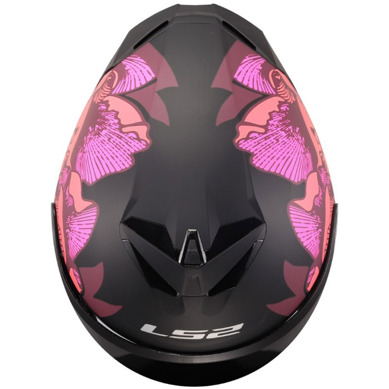 Κράνος μοτοσικλέτας full-face LS2 FF820 Rapid III Poppies II ματ μαύρο-ροζ