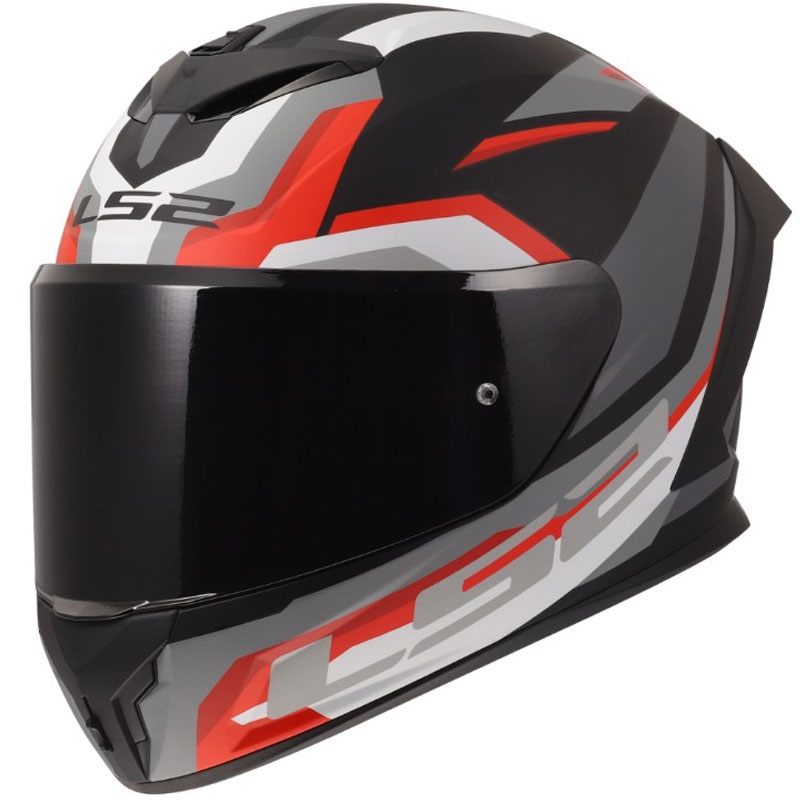 Κράνος μοτοσικλέτας LS2 FF820 Rapid III Hyper full-face, ματ μαύρο-κόκκινο