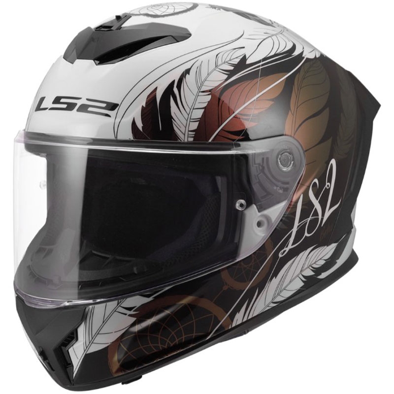 Κράνος μοτοσικλέτας full face LS2 FF820 Rapid III Boho γυαλιστερό λευκό-μαύρο-ροζ