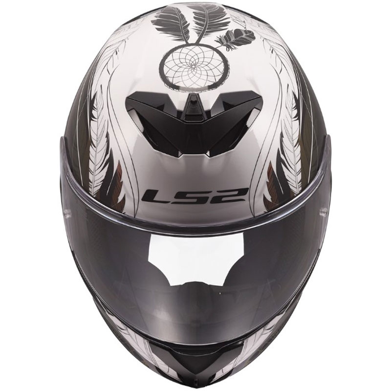 Κράνος μοτοσικλέτας full face LS2 FF820 Rapid III Boho γυαλιστερό λευκό-μαύρο-ροζ