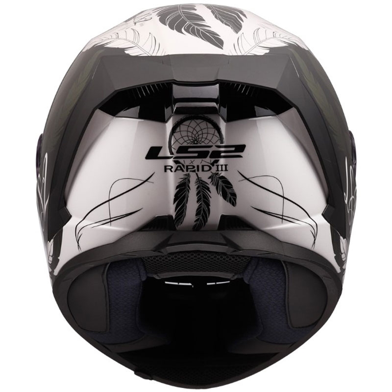 Κράνος μοτοσικλέτας full face LS2 FF820 Rapid III Boho γυαλιστερό λευκό-μαύρο-ροζ
