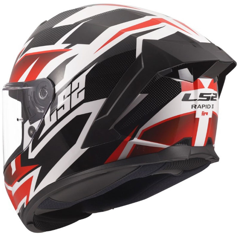 Κράνος μοτοσικλέτας LS2 FF820 Rapid III Xtrem full-face, γυαλιστερό λευκό-μαύρο-κόκκινο