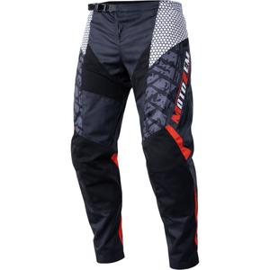 Παντελόνι motocross MotoZem Ground MX μαύρο-άσπρο-κόκκινο