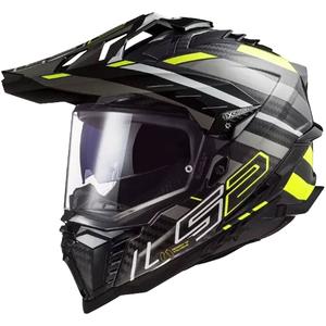 Κράνος Enduro LS2 MX701 Explorer C Edge 06 μαύρο-γκρι-φλούο κίτρινο