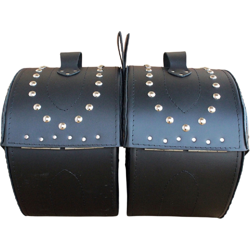 Δερμάτινες τσάντες σέλας μοτοσικλέτας με πριτσίνια RSA S263B μαύρες