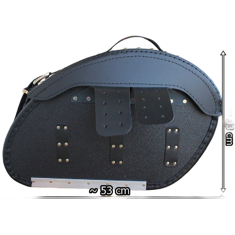 Δερμάτινες τσάντες σέλας μοτοσικλέτας με πριτσίνια RSA S263B μαύρες