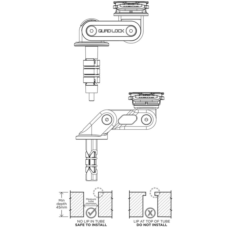 Βάση κολόνας τιμονιού Quad Lock® μαύρη