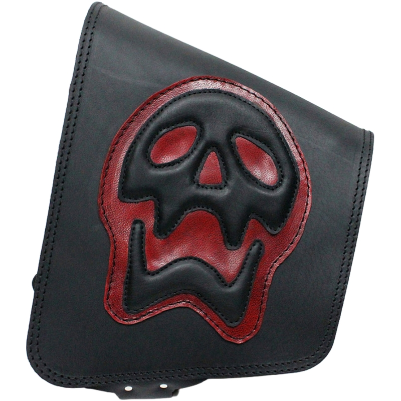 Δερμάτινη τσάντα μοτοσικλέτας RSA S493 Skull HD Softail μαύρο-κόκκινο